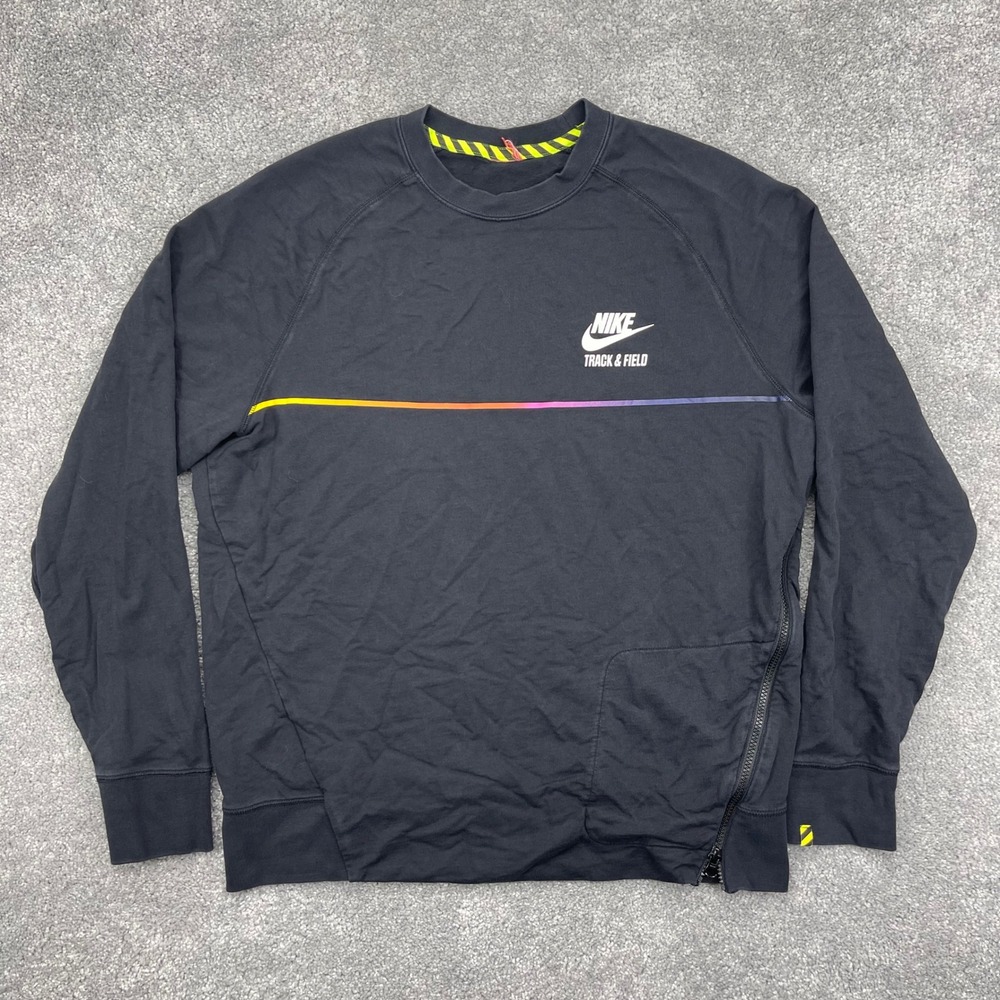 Nike Sweatshirt Mens Extra Large Track & Field Black Crewneck RU NTF